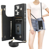 Flip Zipper Crossbody Strap Wallet Case | for iPhone 16 Pro