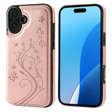 Butterfly Pattern Flip Wallet Case | for iPhone 16 Plus