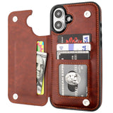 Leather Wallet Card Holder Case | for iPhone 16 Plus