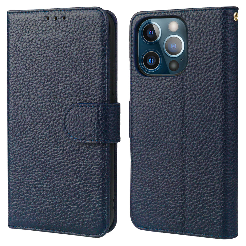 iPhone 12 Pro Max Wallet Case - Royal Blue - Smooth Leather