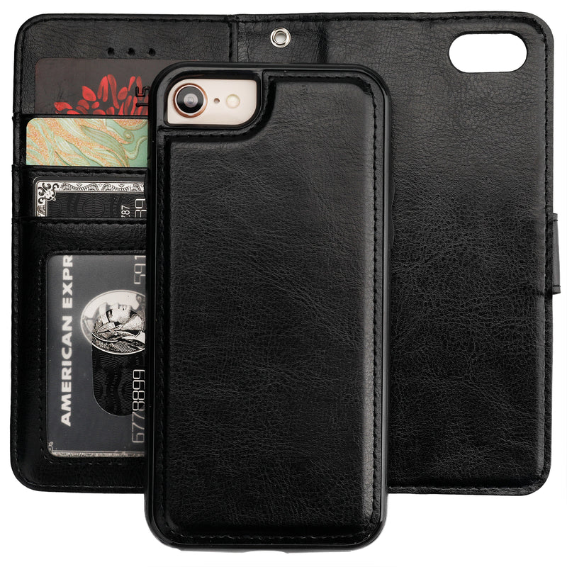 1 Bocasal Crossbody Wallet Case For Iphone 78 Plus, Rfid Blocking Pu  Leather Zipper Handbag Purse Flip Cover, Kickstand Folio Case