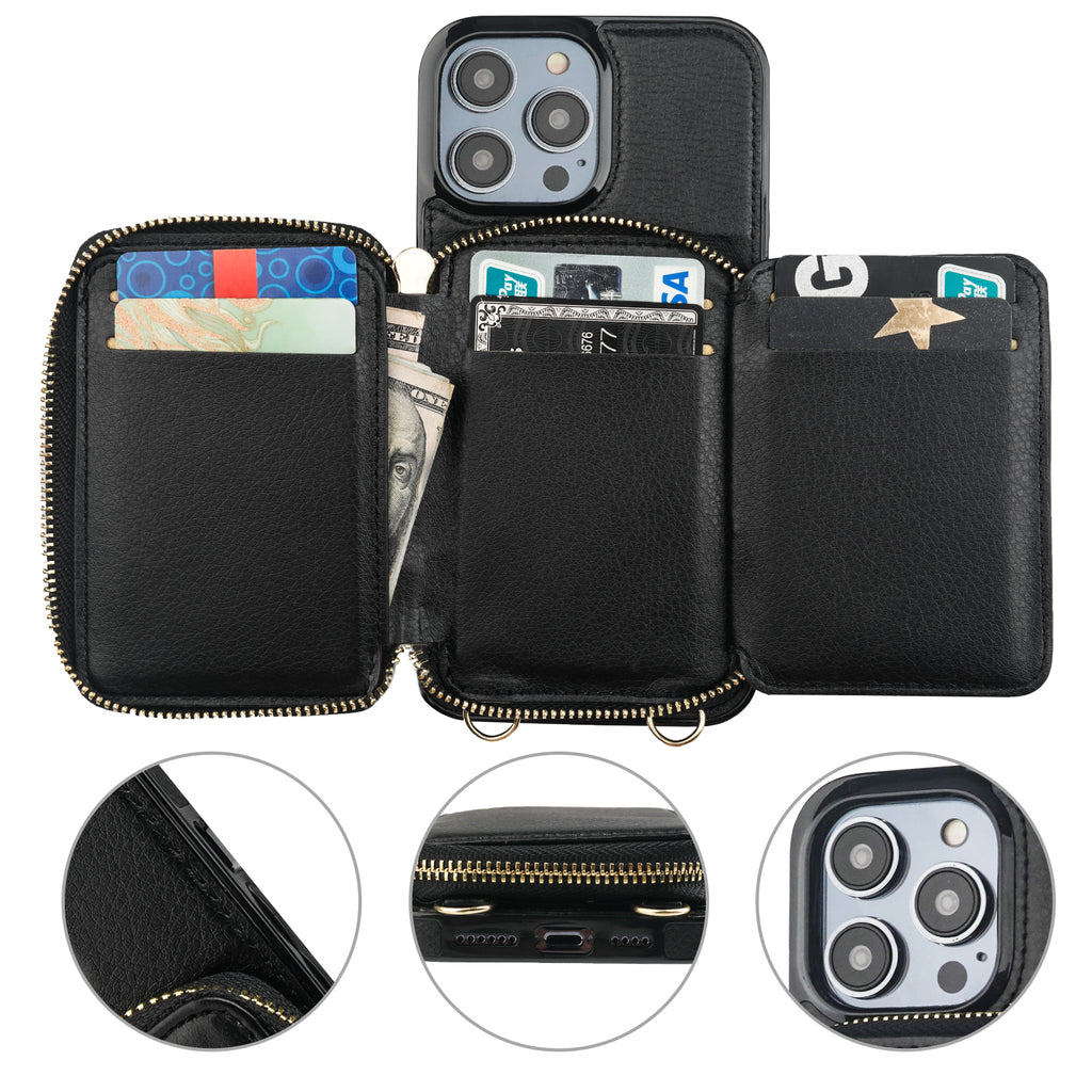 ZVE RFID Blocking Zipper Cover phone case iPhone 13 Pro Max