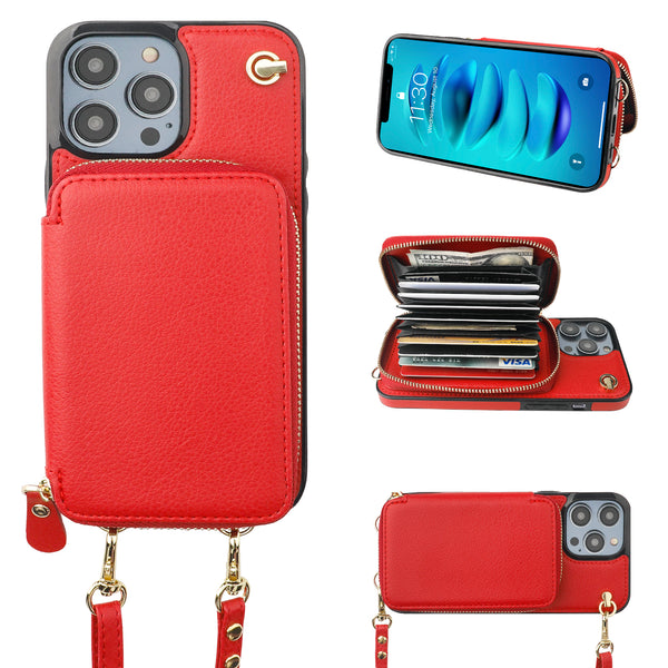 Crossbody Lanyard Wrist Strap Wallet Case | for iPhone 14 Pro Max – onetop